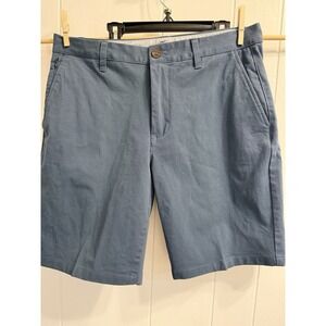 Bonobos Chino Shorts Men's 32 Blue Flat Front Slash Pockets 9" Inseam Cotton